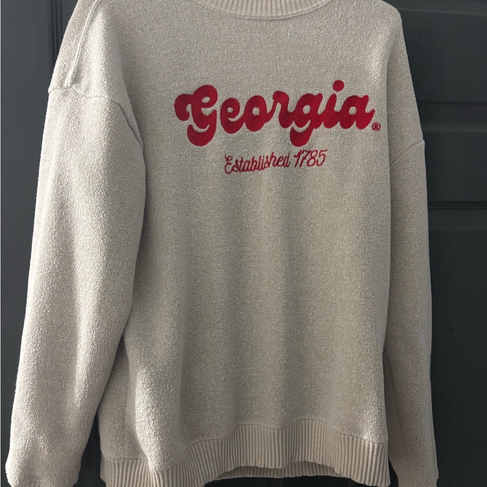 Georgia Women's Cream Crew Neck Sweater